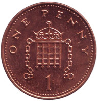 Монета 1 пенни. 2007 год, Великобритания. Монета 1 пенни. 2007 год, Великобритания.