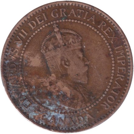Монета 1 цент. 1906 год, Канада.