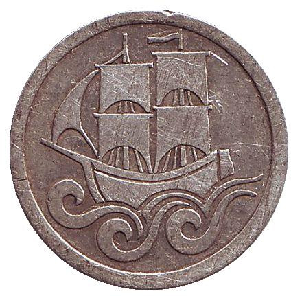 Монета 1/2 гульдена. 1923 год, Данциг.