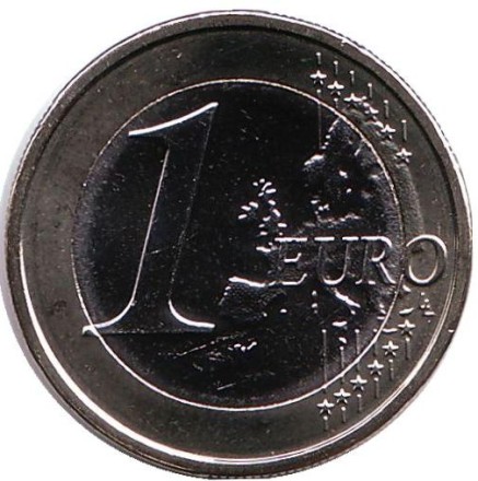 Монета 1 евро. 2018 год, Люксембург. Монета 1 евро. 2018 год, Люксембург.