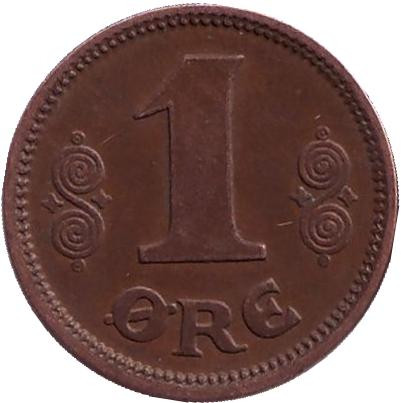 Монета 1 эре. 1922 год, Дания.