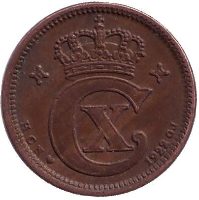 Монета 1 эре. 1922 год, Дания. Монета 1 эре. 1922 год, Дания.