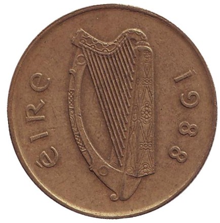 Монета 20 пенсов. 1988 год, Ирландия. Лошадь. Монета 20 пенсов. 1988 год, Ирландия. Лошадь.