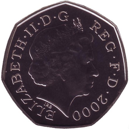 Монета 50 пенсов. 2000 год, Великобритания. BU.
