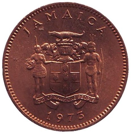 Монета 1 цент. 1973 год, Ямайка. Аки. (Блигия вкусная). ФАО. Монета 1 цент. 1973 год, Ямайка. Аки. (Блигия вкусная). ФАО.