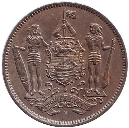 Монета 5 центов. 1938 год, Северное Борнео. (Британский протекторат).