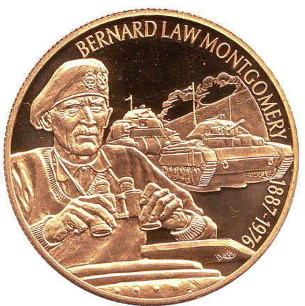 Монета 2 доллара. 2003 год, Восточно-Карибские государства. Бернард Лоу Монтгомери. "Британские полководцы".