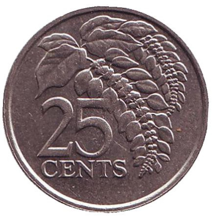 Монета 25 центов. 1984 год, Тринидад и Тобаго. Чакония.