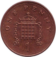 1 пенни. 2001 год, Великобритания.