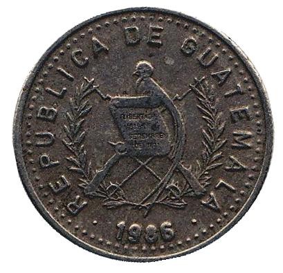 Монета 5 сентаво. 1986 год, Гватемала. Хлопковое дерево. Монета 5 сентаво. 1986 год, Гватемала. Хлопковое дерево.