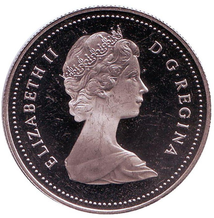 Монета 1 доллар. 1981 год, Канада. Proof. Индейцы в каноэ.