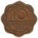 Монета 10 центов. 1969 год, Цейлон.