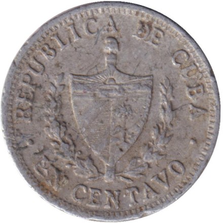 Монета 1 сентаво. 1970 год, Куба.