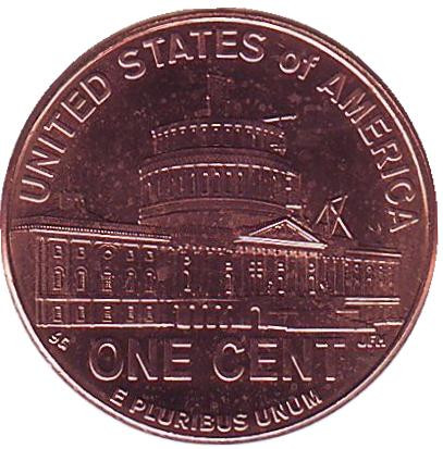 Монета 1 цент. 2009 год (P), США. Президентство Линкольна.