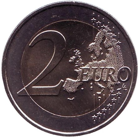 Монета 2 евро. 2016 год, Франция. 100 лет со дня рождения Франсуа Миттерана.