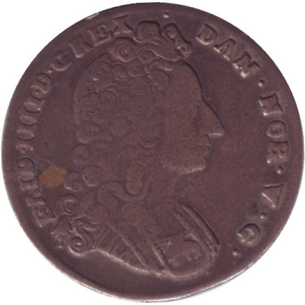 Монета 16 скиллингов. 1715 год, Дания. Фредерик IV.