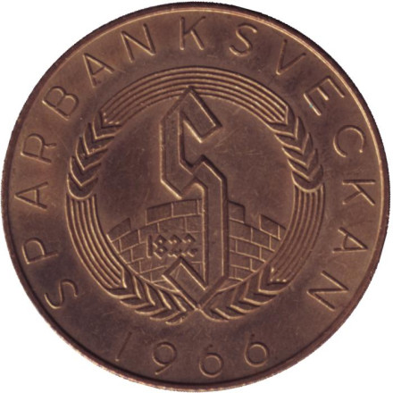 Юхо Кусти Паасикиви. Памятный жетон. 1966 год, Финляндия. Тип 2.