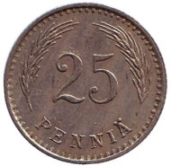 Монета 25 пенни. 1940 год (медно-никель), Финляндия. Монета 25 пенни. 1940 год (медно-никель), Финляндия.