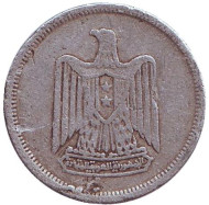 Монета 5 мильемов. 1967 год, Египет. Орёл. Монета 5 мильемов. 1967 год, Египет. Орёл.