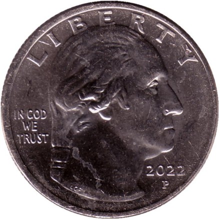 Монета 25 центов. 2022 год (P), США. Анна Мэй Вонг. Серия "Американские женщины".