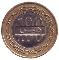 Монета 100 филсов. 2000 год, Бахрейн. Монета 100 филсов. 2000 год, Бахрейн.