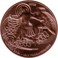 Монета 1/4 евро. 2022 год, Франция. XVII летние Паралимпийские игры, Париж 2024. Футбол для незрячих. Монета 1/4 евро. 2022 год, Франция. XVII летние Паралимпийские игры, Париж 2024. Футбол для незрячих.