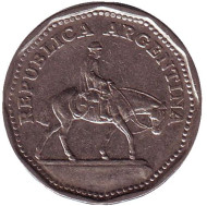 Монета 10 песо. 1962 год, Аргентина. Монета 10 песо. 1962 год, Аргентина.