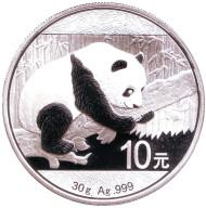Монета 10 юаней, 2016 год, Китай. Панда. Монета 10 юаней, 2016 год, Китай. Панда.