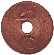 Монета 25 сентимо. 1938 год, Испания.