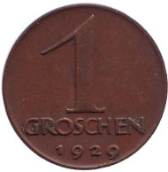 Монета 1 грош. 1929 год, Австрия. Монета 1 грош. 1929 год, Австрия.