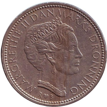 Монета 10 крон. 1983 год, Дания.