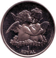 Монета 1 роял. 1998 год, Гибралтар. Ангелы.