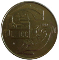 Монета 100 лир. 1982 год, Сан-Марино. Право граждан на здоровье.