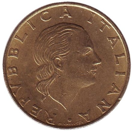 Монета 200 лир. 1988 год, Италия. Монета 200 лир. 1988 год, Италия.