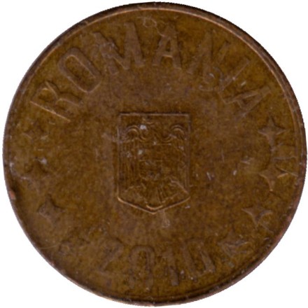 Монета 1 бан. 2010 год, Румыния.