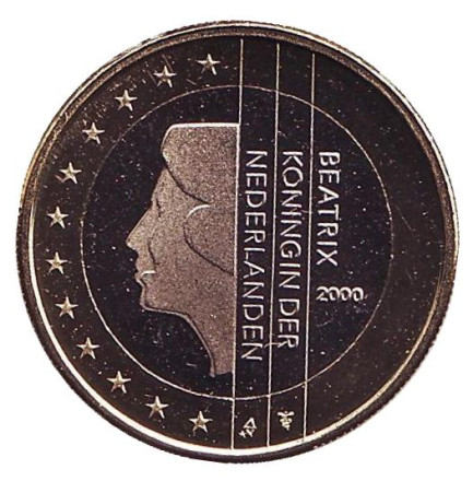 Монета 1 евро. 2000 год, Нидерланды.