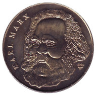 Монета 1 песо, 2002 год, Куба. Карл Маркс. Монета 1 песо, 2002 год, Куба. Карл Маркс.