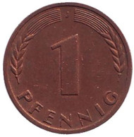 Монета 1 пфенниг. 1967 год (J), ФРГ. Дубовые листья. Монета 1 пфенниг. 1967 год (J), ФРГ. Дубовые листья.
