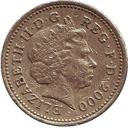 Монета 1 фунт. 2000 год, Великобритания. Дракон.