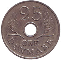Монета 25 эре. 1967 год, Дания. C;S