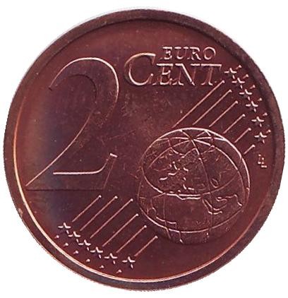 Монета 2 цента. 2004 год (D), Германия.