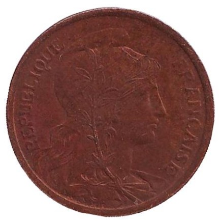 Монета 2 сантима. 1914 год, Франция. Монета 2 сантима. 1914 год, Франция.