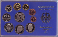 Набор монет ФРГ (10 шт.). 1996 год. (F). Proof. Набор монет ФРГ (10 шт.). 1996 год. (F). Proof.
