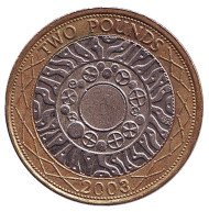 Монета 2 фунта. 2003 год, Великобритания. Монета 2 фунта. 2003 год, Великобритания.