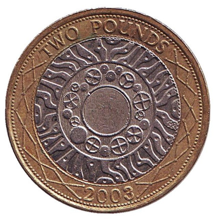 Монета 2 фунта. 2003 год, Великобритания.