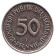 Монета 50 пфеннигов. 1993 год (F), ФРГ. Женщина, сажающая дуб. Монета 50 пфеннигов. 1993 год (F), ФРГ. Женщина, сажающая дуб.