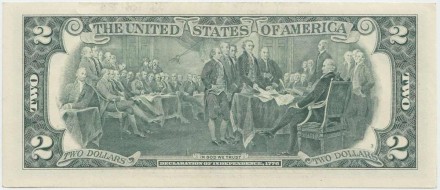 Банкнота 2 доллара. 2009 год, США. "В" - Нью-Йорк. P-530А.