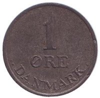 Монета 1 эре. 1966 год, Дания. 