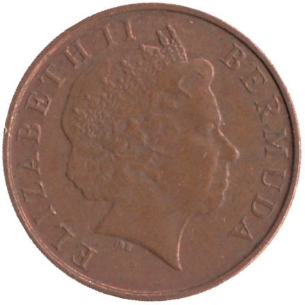 Монета 1 цент. 2007 год, Бермудские острова. Поросенок. Магнитная. 