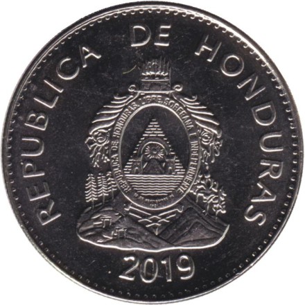 Монета 50 сентаво. 2019 год, Гондурас.